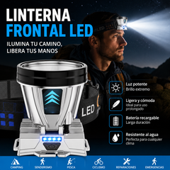 🔥Linterna frontal recargable de alta potencia súper brillante