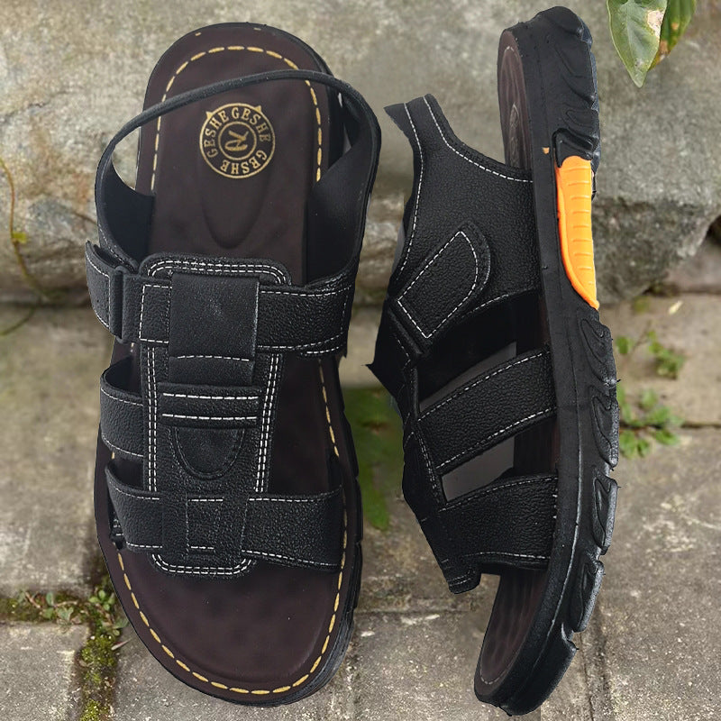 🔥👟 (SLEVA 50 %)【Velikost 38 ~ 44】 Ručně vyrobené pánské plážové sandály z měkké kůže s protiskluzovou úpravou