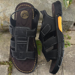 🔥👟 (SLEVA 50 %)【Velikost 38 ~ 44】 Ručně vyrobené pánské plážové sandály z měkké kůže s protiskluzovou úpravou