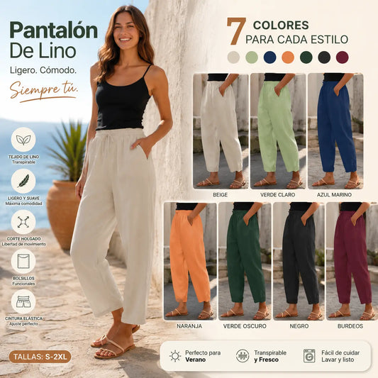😍💕Último día de rebajas: 50% de descuento💕Pantalones casuales de algodón y lino para mujer