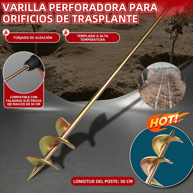 ✨ Varilla perforadora para agujeros de trasplante en invernaderos