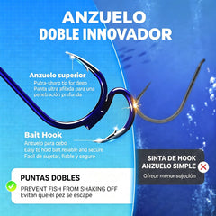🔥 Compra 1 y llévate 1 gratis ❤️‍🔥 (20 unidades)Anzuelos de Pesca Dobles Clásicos Ultra Afilados