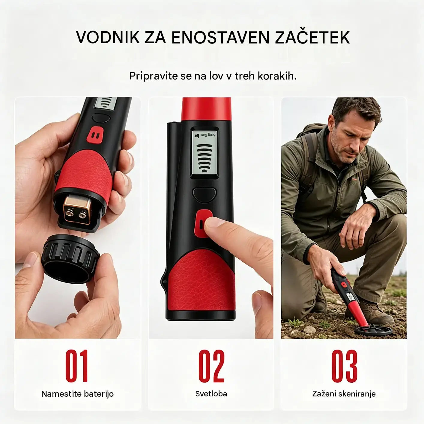🔎⛏️Prenosni detektor kovin z LCD zaslonom