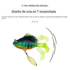 🎣🐟【artefacto de pesca】Juego de 6 señuelos blandos con cola en T