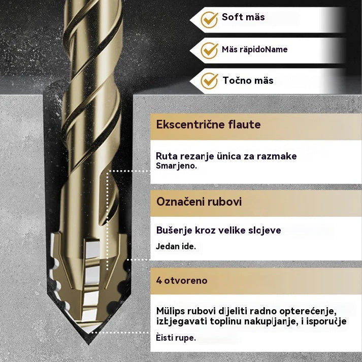 【4+5+6+8+10+12 mm】 | Set spiralnih svrdala s 5 oštrica za teške uvjete rada