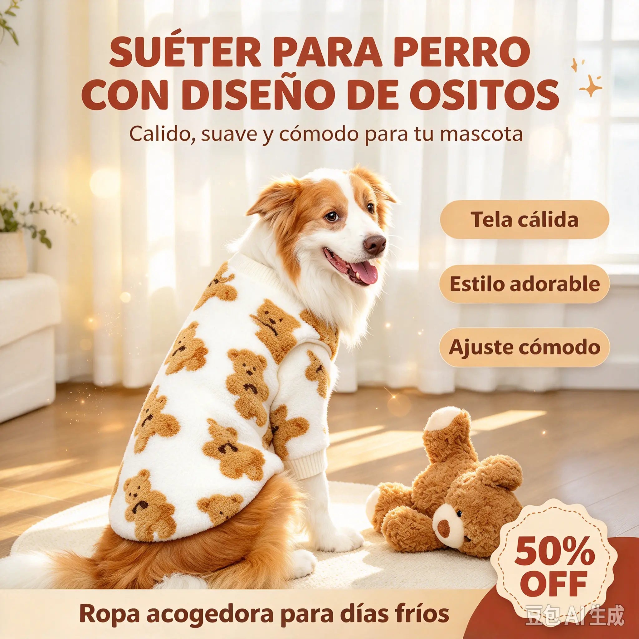 🐕Adorable chaleco para mascotas con forro de felpa