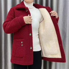 🔥💥🔥☃️Chaqueta cálida para mujer 2025, nueva moda, terciopelo, imitación de lana de cordero gruesa.