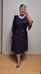💥👗【S-5XL】Vestido de encaje bordado, talla grande - moderno y elegante