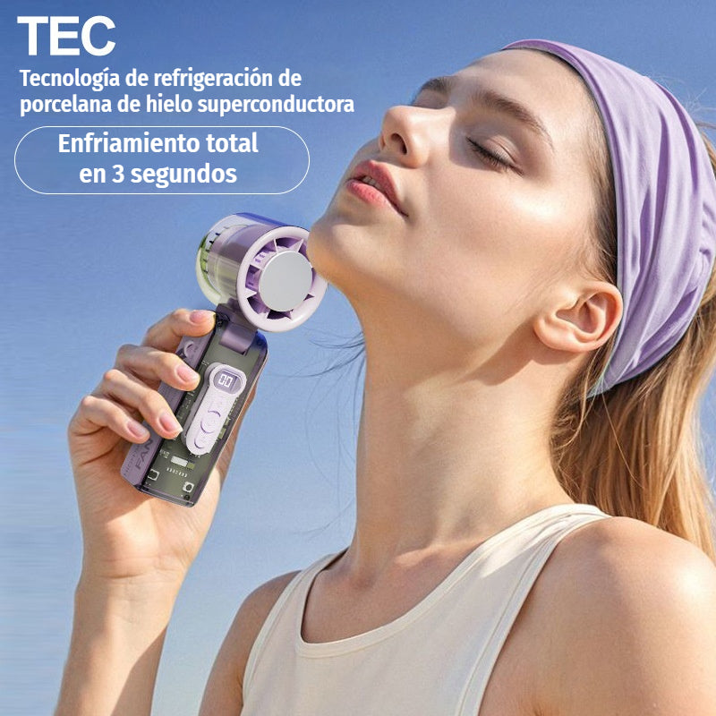 ❄️🌀 Ventilador de mano plegable 3 en 1 – control de velocidad de 100 niveles y refrigeración turbo de 13.000 RPM 🔋 Batería de 1800 mAh, linterna LED + SOS para viajes y camping 🌲🏕️