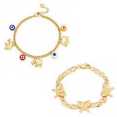 🔥Compra 1 y llévate 1 gratis (2 piezas)📿 🌀 Pulsera de estilo bohemio con colgante de elefante de la suerte: Un colgante con significado, longitud ajustable, material chapado en oro✨