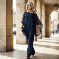 ⏳Oferta por tiempo limitado⏰【50-120KG】👚👖Conjunto de dos piezas para mujer, conjunto de hombros descubiertos agradable para la piel✅【Top + Pantalones】