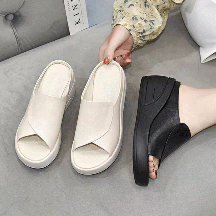 🔥👡【35-42】Sandalias de piel auténtica para mujer de moda con suela suave y suela gruesa