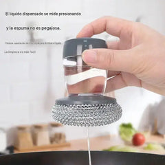 🧽 Cepillo de fregar con dispensador, ¡OFERTA LIMITADA! 💪 Ideal para ollas, sartenes y platos. ¡Limpieza rápida y fácil sin esfuerzo! 🍳