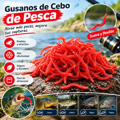 📢📢¡50% de descuento! 【Paquete de 100】⏰ Cebo suave realista con forma de lombriz de tierra, cebo artificial con sabor a camarón, apto para uso en agua dulce y salada.