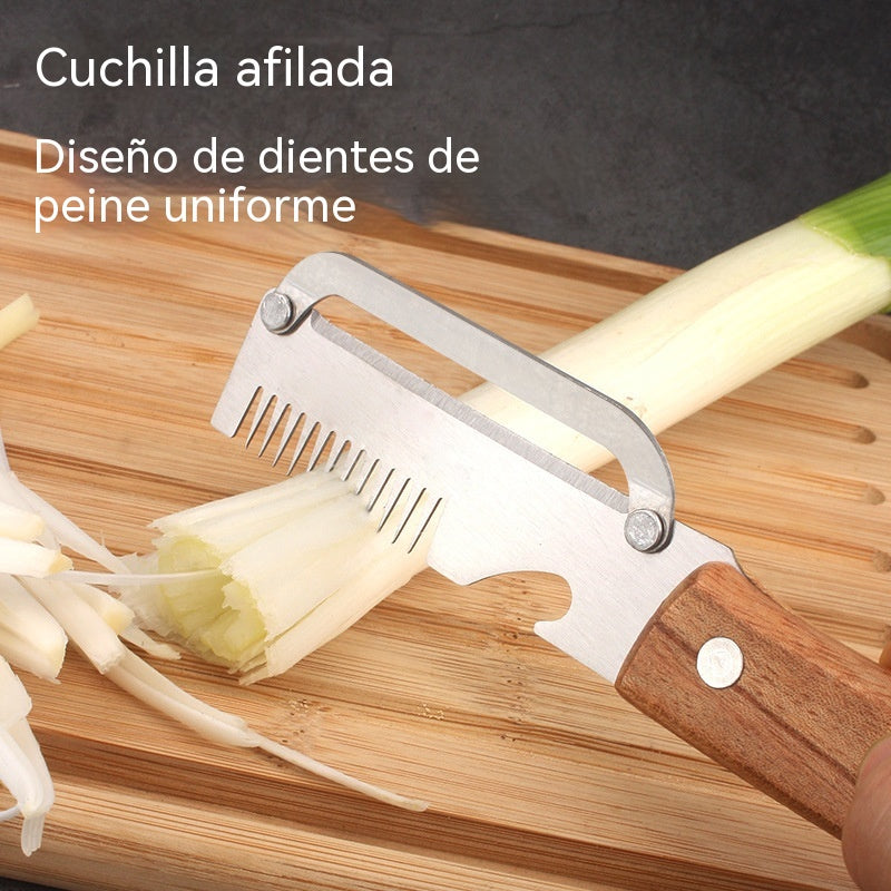 ✅Compra 1 y llévate 1 gratis (2 artículos) 🧅🔪 Pelador de cocina multifuncional 3 en 1: ¡Pela, corta y abre botellas! 🔥