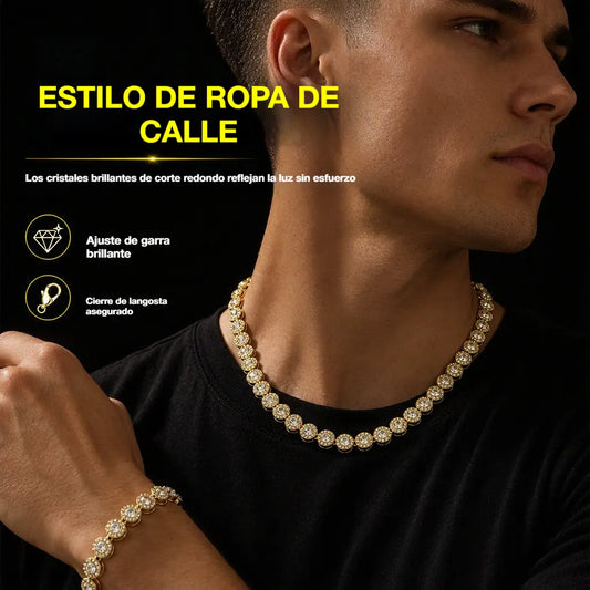💎 Prihranite kar 50 %! ✨ Unisex ogrlica v hip-hop slogu z okrasnimi kamenčki in vrhunskim, brezhibnim premazom – trendovski videz za urbani ples, ki drzno odraža vašo osebnost. 🎤