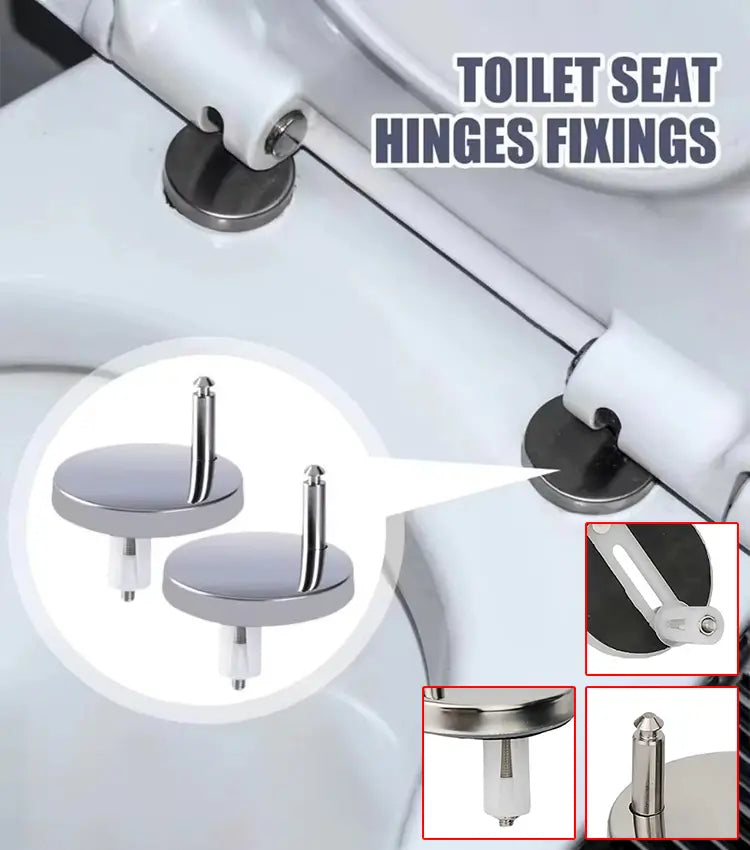🚽【2 pares, 4 piezas en total】Accesorios universales para baño ----💦✨Abrazaderas de tornillo para fijar el asiento del inodoro.