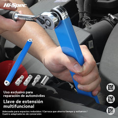 【Juego de 5 piezas】🔥 Llave extensible multifunción ajustable — doble cara, ahorra esfuerzo y llega a espacios difíciles ⚙️💪
