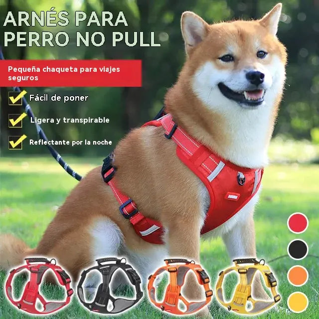 🐶【5–30 kg】Arnés antitirones para perros, fabricado con material de malla transpirable que evita la sensación de calor, con material reflectante.
