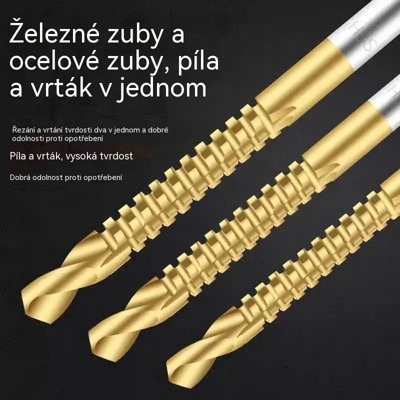 【Sada 6 kusů】⚙️ Sada spirálových vrtáků: Vyrobeno z rychlořezné oceli s titanovým povlakem a vhodné pro různé materiály 🧰