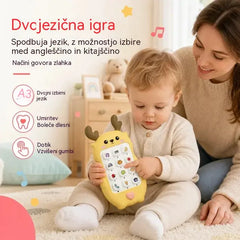 🎁2 kosa za 23 €🎨 Igrača telefon za dojenčke z motivom jelenčka: dvojezični izobraževalni pametni telefon za igro, z glasbo in zgodbicami za malčke.