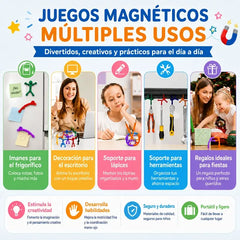 🔮 Mini Imán Figuras de Palitos – Juguete Antiestrés Magnético, Adorno para Nevera, Colorido y Divertido 🧲