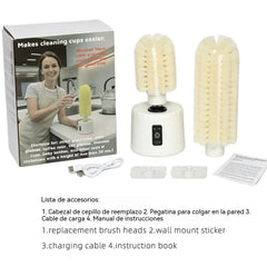 Cepillo eléctrico multifuncional colgante para limpiar vasos de agua/vasos de vidrio.