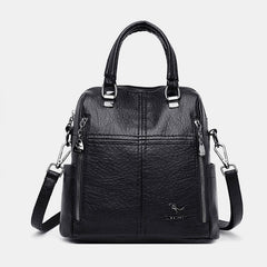 🎒🌟【Elegante y a la moda】Mochila/bolso cruzado de cuero multifuncional de gran capacidad🐾