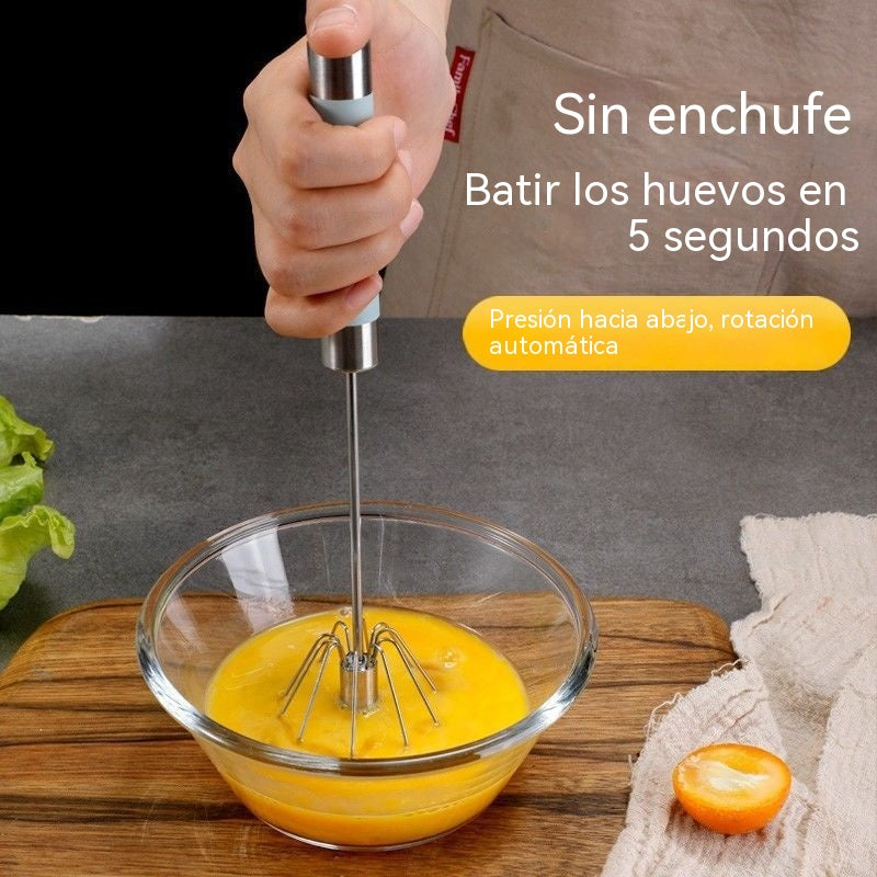 🔥【Compra uno y llévate otro gratis】✨Batidor de huevos semiautomático de acero inoxidable