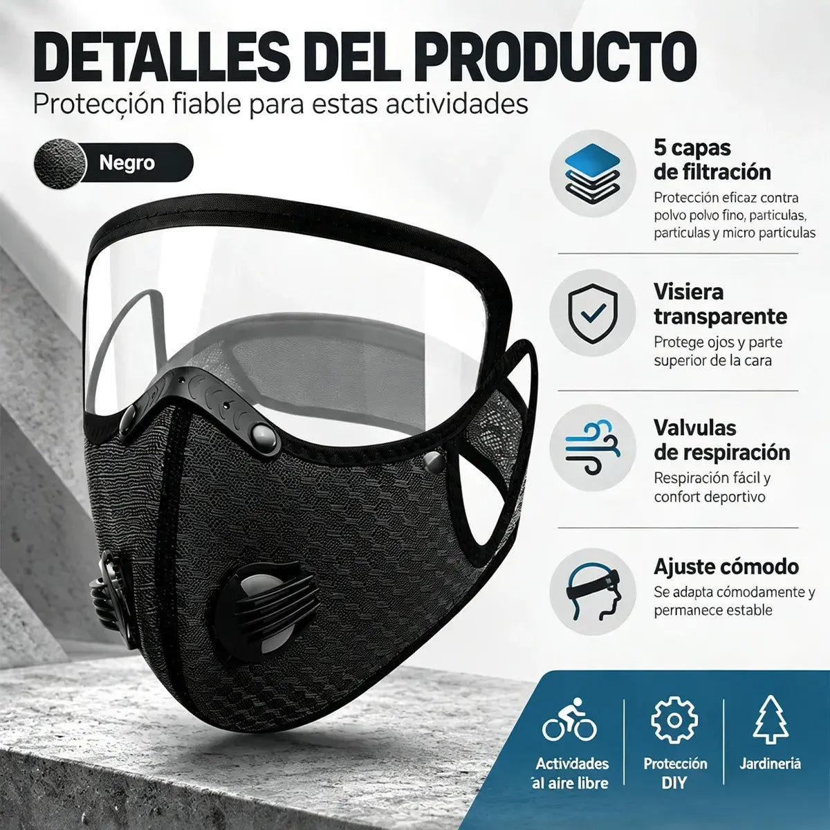 🧣【¡Compra uno, consigue uno gratis!】🚴 Mascarilla Térmica Deportiva con Visor HD Desmontable – Protección contra Frío, Polvo y Viento para Ciclismo, Cortacésped y Ambientes Polvorientos 🛡️