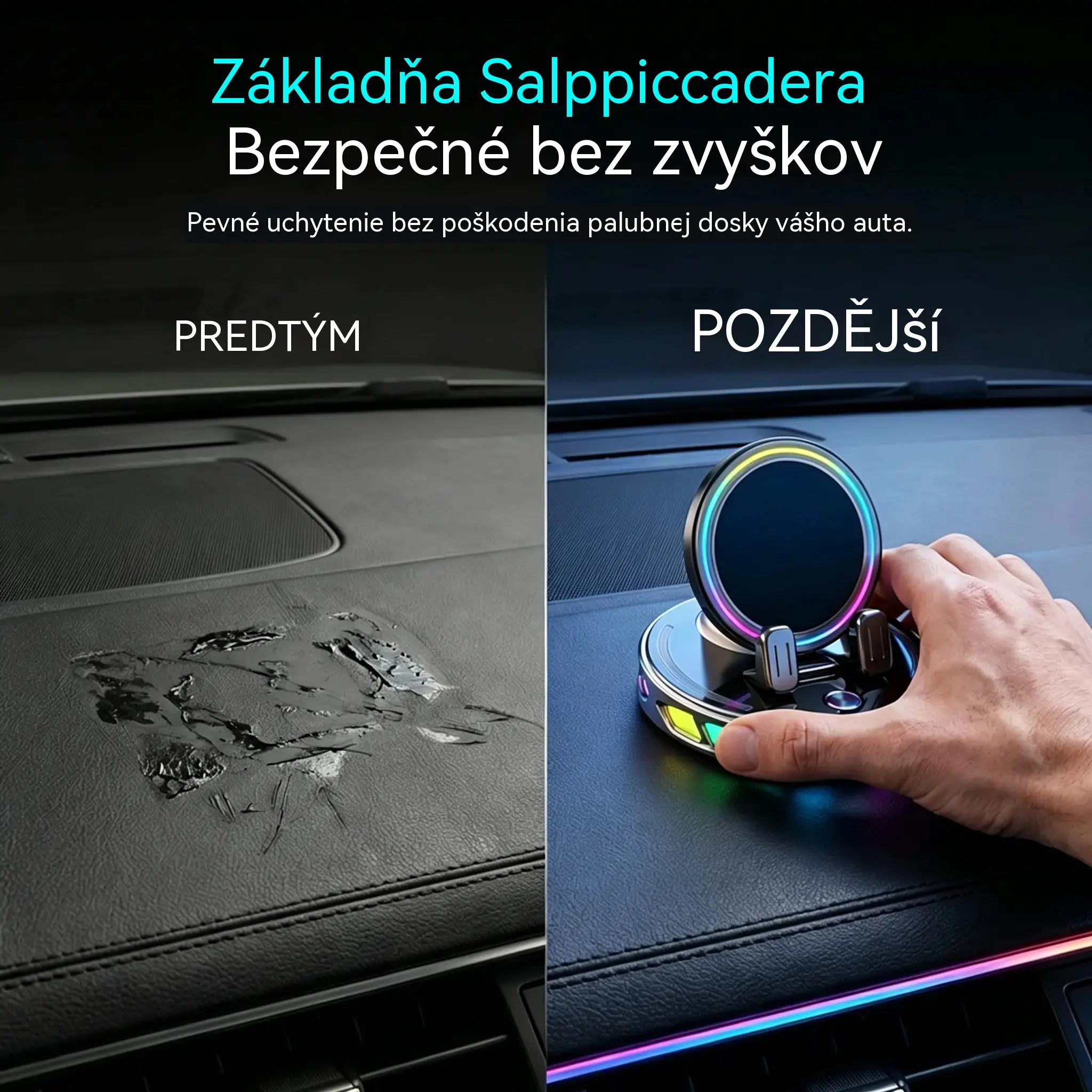 📱 Držiak do auta RGB s automatickým upínaním a 15W bezdrôtovým nabíjaním