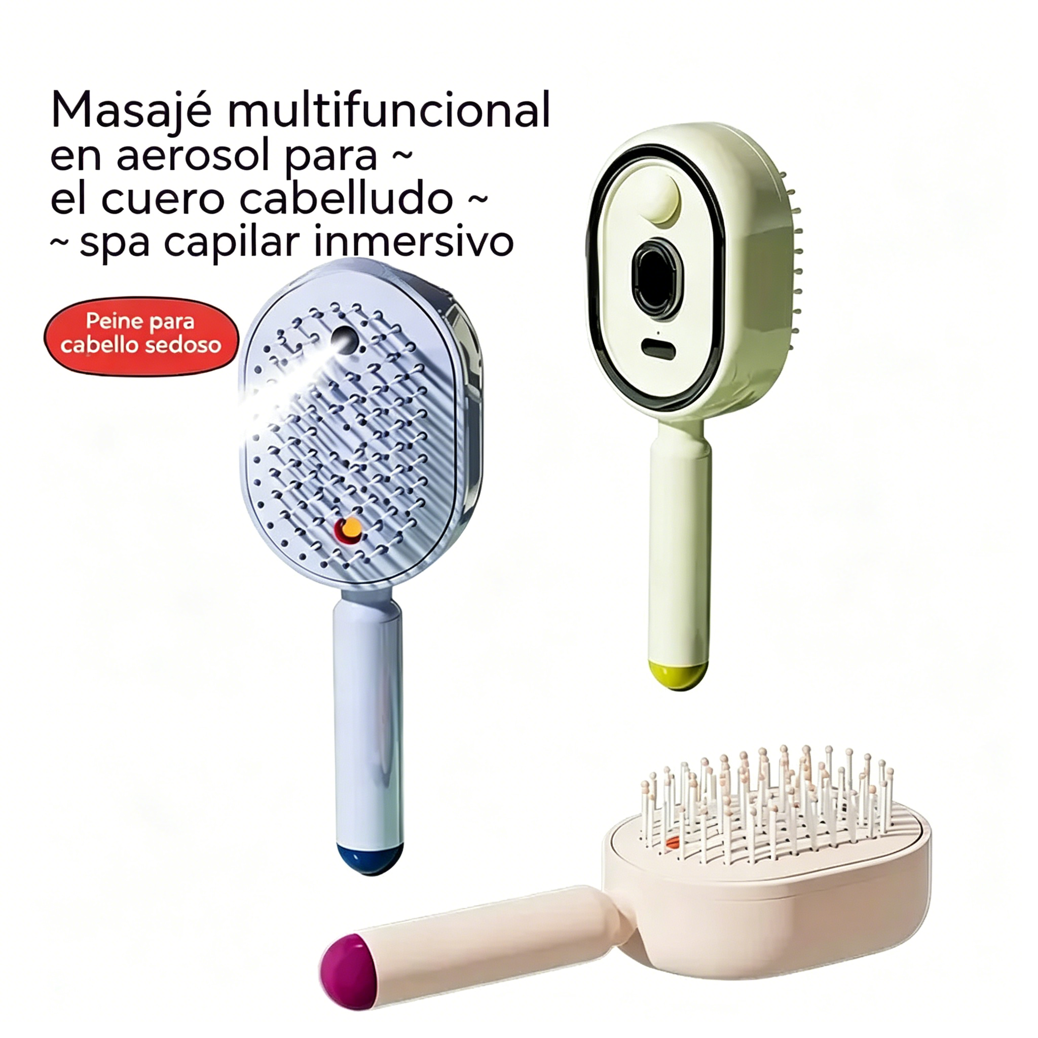 ⚡💨 Pulverizador eléctrico con peine de masaje y cojín de aire