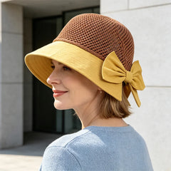 👒Compra uno y llévate otro gratis✨ Sombrero de sol de ala ancha con lazo para mujer – Plegable, protección 360° 🎀