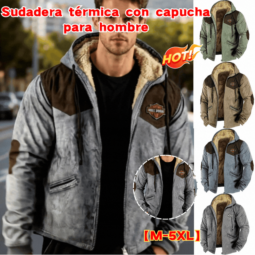 🔥💥【M-5XL】Sudadera con Capucha para Hombre 2026 – Moda de Otoño e Invierno, Refuerzo, Cálida y Cómoda para el Frío