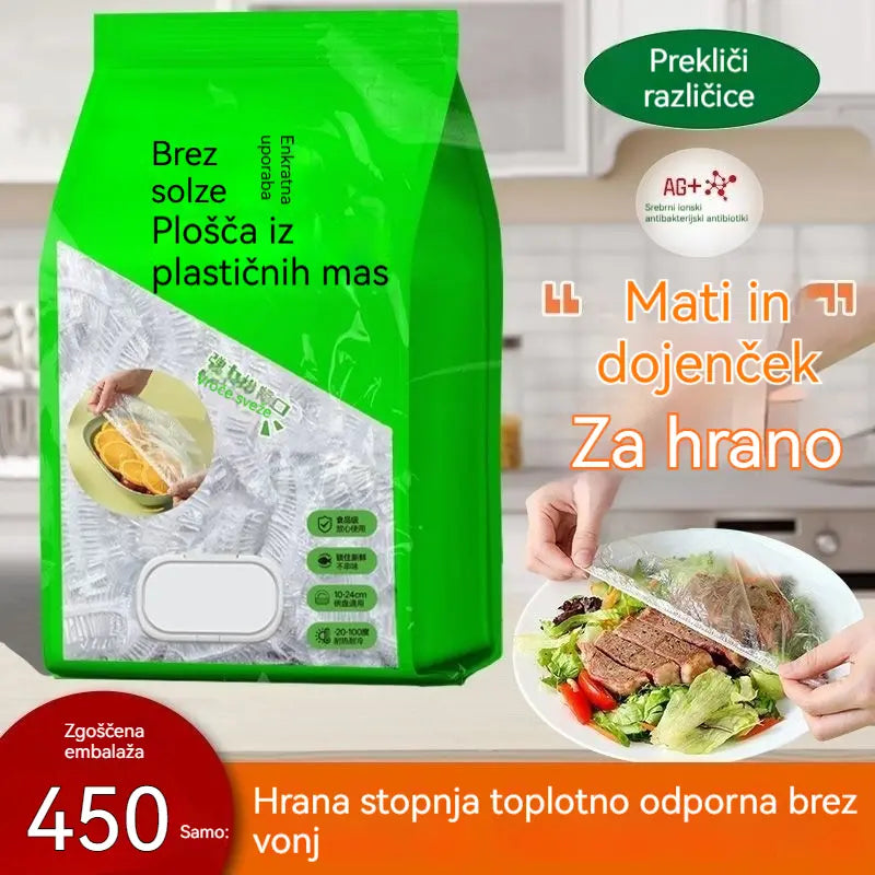 🥗✨ 450 pokrovčkov za enkratno uporabo | Fleksibilni pokrovčki za krožnike, sklede in posode