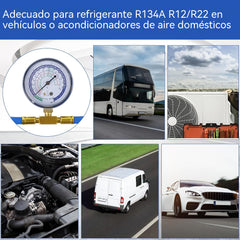 30%OFF🔧❄️ Manguera de recarga de refrigerante AC R134a con manómetro – Antifugas, fácil de leer y compatible con coches, camiones o aire acondicionado doméstico – Recarga DIY segura 🚗