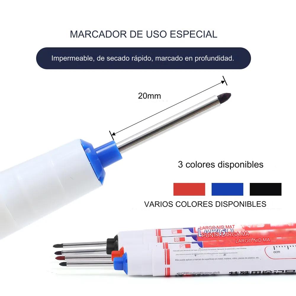 🔥【10 piezas】Bolígrafo de punta larga de 20 mm, bolígrafo para carpintería de agujero profundo, bolígrafo multiusos de cabeza larga aceitosa