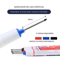 🔥【10 piezas】Bolígrafo de punta larga de 20 mm, bolígrafo para carpintería de agujero profundo, bolígrafo multiusos de cabeza larga aceitosa