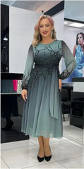 👗✨【S-5XL】🔥Luksus Rhinestone värvitud sifonist seelik🔥Sobib ametlikeks sündmusteks