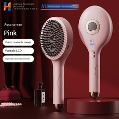 💆‍♀️Peine eléctrico de masaje con luz roja, peine para desenredar y alisar el cabello con aceite de masaje.