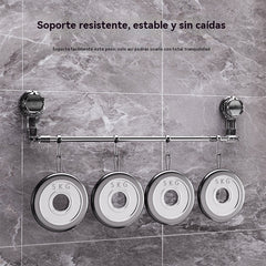 🚿✨ Barra de toalla con ventosa ajustable: no requiere perforar, no daña y tiene un agarre cómodo.