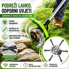 🔥✨【Kupite 1, dobite 1 gratis: 2 kosa】🔥 Zamenljiva rezalna glava za kosilnico/obrezovalnik grmovja - Jeklena rezalna glava za košnjo trave 🌿✂️⚙️