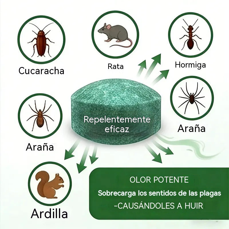 🐀 ¡50% DE DESCUENTO AHORA! ⚡ 🟢 Tabletas repelentes de roedores e insectos - Paquete de 12