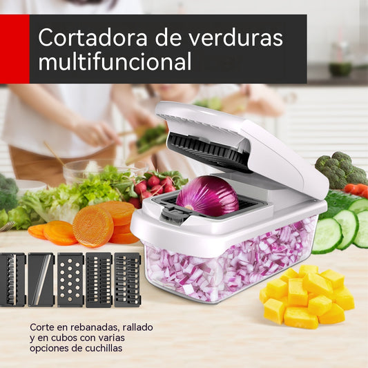 🥕🥕 Picadora de verduras 15 en 1 | Picadora de alimentos multifuncional con recipiente