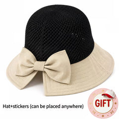 👒Compra uno y llévate otro gratis✨ Sombrero de sol de ala ancha con lazo para mujer – Plegable, protección 360° 🎀