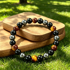 【Compra 1 y recibe 1 gratis】🔥Pulsera unisex de energía y prosperidad de ojo de tigre, ágata negra y hematita