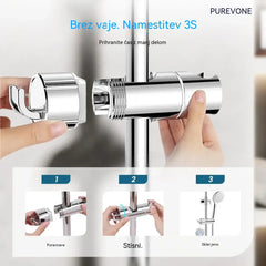 🚿 Univerzalno držalo za tuš - vrtanje ni potrebno | Namestitev v 3 sekundah, izjemno trdno in se popolnoma prilega