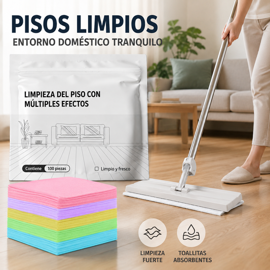 100 unidades de pastillas limpiadoras multiusos antibacterianas y desodorizantes | Aptas para madera dura, suelos laminados, azulejos y paredes de autocaravana