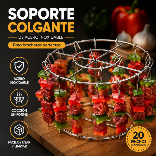 🔥 Rejilla para brochetas en freidora de aire | ¡Cocción uniforme a 360°, crujiente y jugosa! 🍢