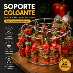 🔥 Rejilla para brochetas en freidora de aire | ¡Cocción uniforme a 360°, crujiente y jugosa! 🍢